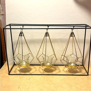 COPY - Geometric Gold and Black Candle Holder
